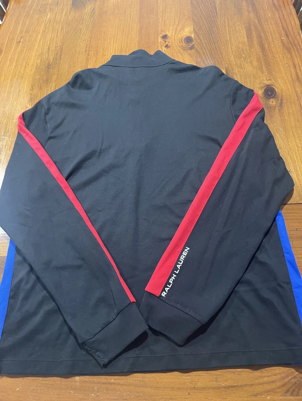 Polo Ralph‎ Lauren Mens Black Red Blue Pima Soft Touch 1/4 Zip Long Sleeve SZ XL